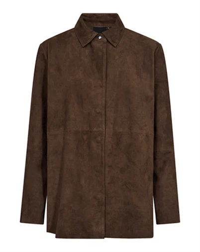 Depeche - NoraDep Suede Skjorte - Wood